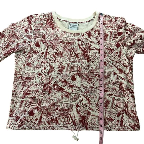 Harry Potter ~ Hogwarts Long Sleeved top~ cinch cord hem ~ size Small - Picture 11 of 13
